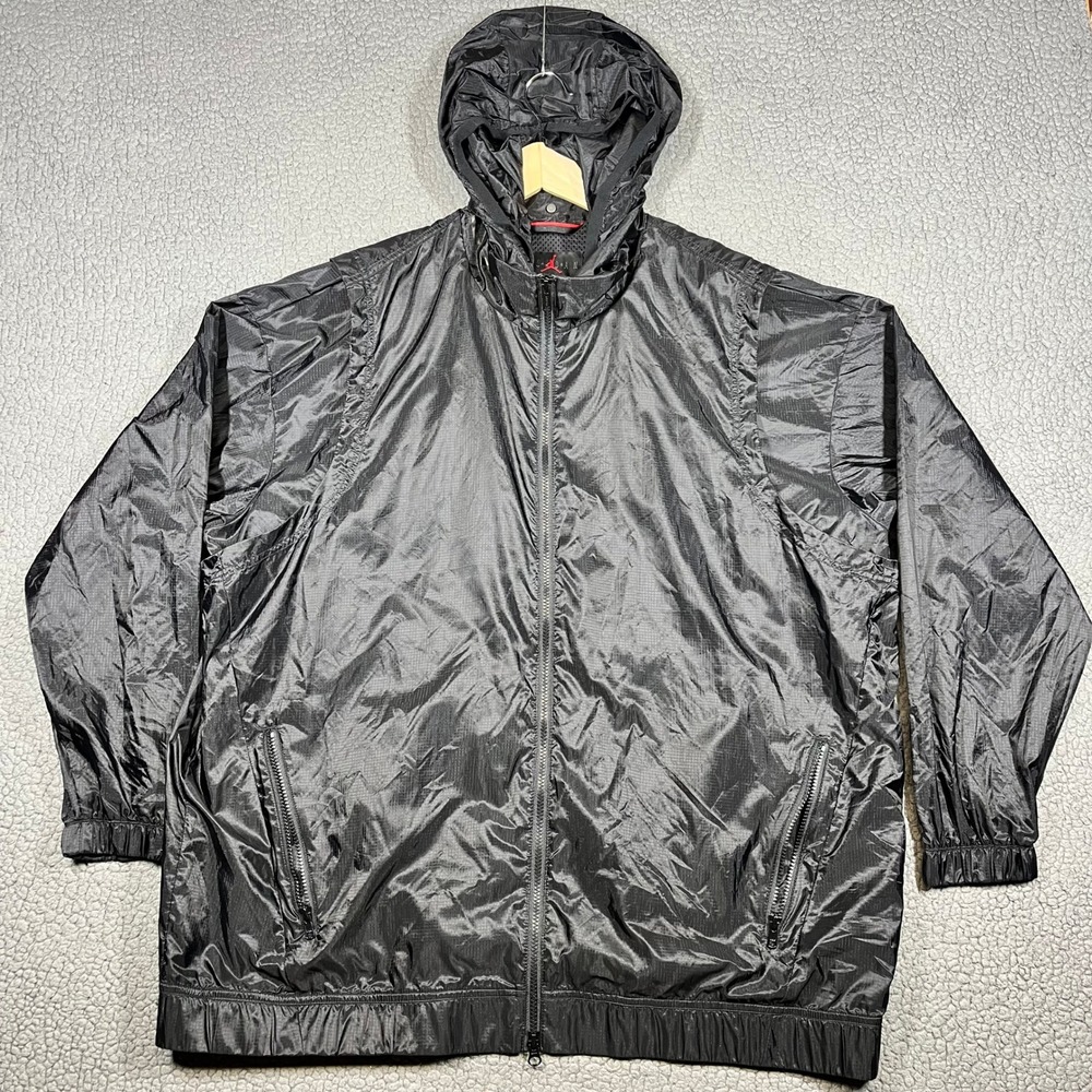 Nike Jordan Windbreaker Jacket Mens 2XL Black Ripstop AT9775-010 23 Engineered